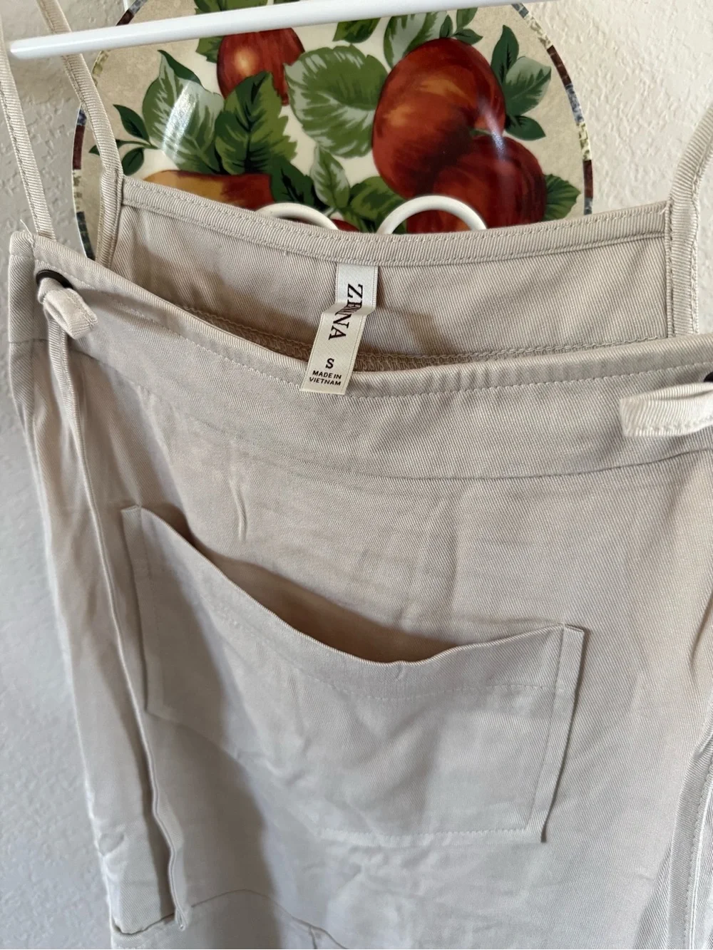 Zenana Beige Linen-Blend Utility Jumpsuit